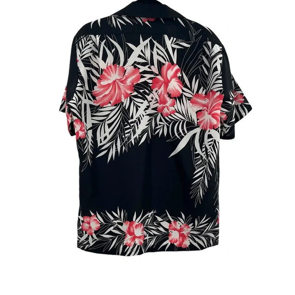 Hilo Hattie Vintage Men's Hawaiian Button Down Short Sleeve Shirt Black‎ Medium - Picture 4 of 6
